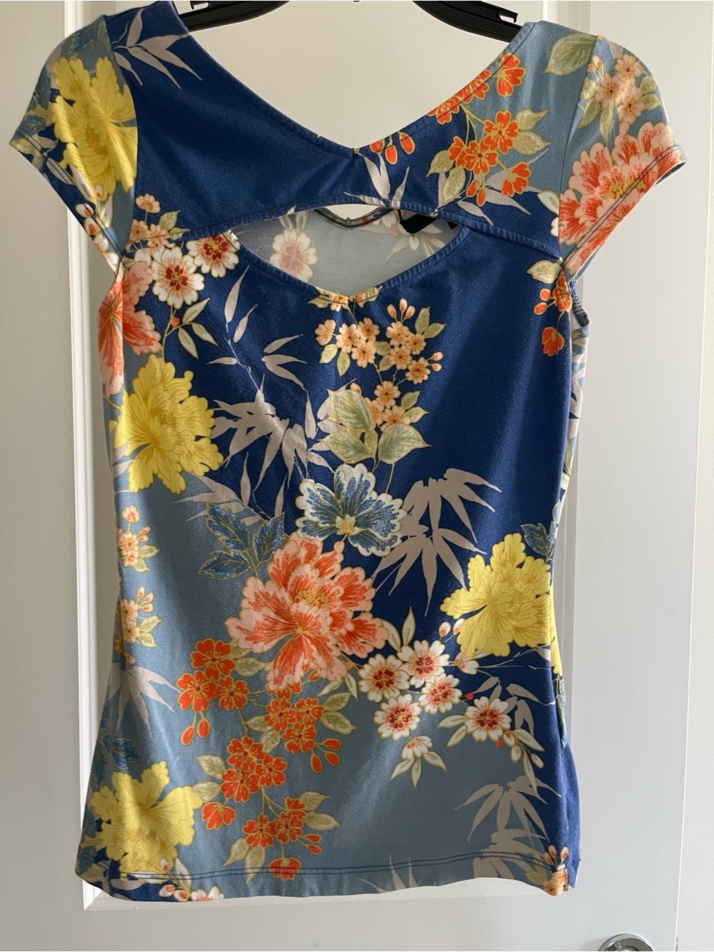 Guess Floral Cap-Sleeve Camisole in Navy, Yellow, Orange